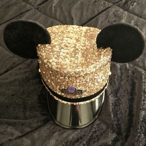 Disney Sparkling Gold Sequin Hat with Black Ears